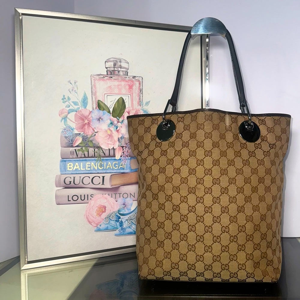Gucci - Monogram Large Eclipse Tote Brown 2000-20… - image 1